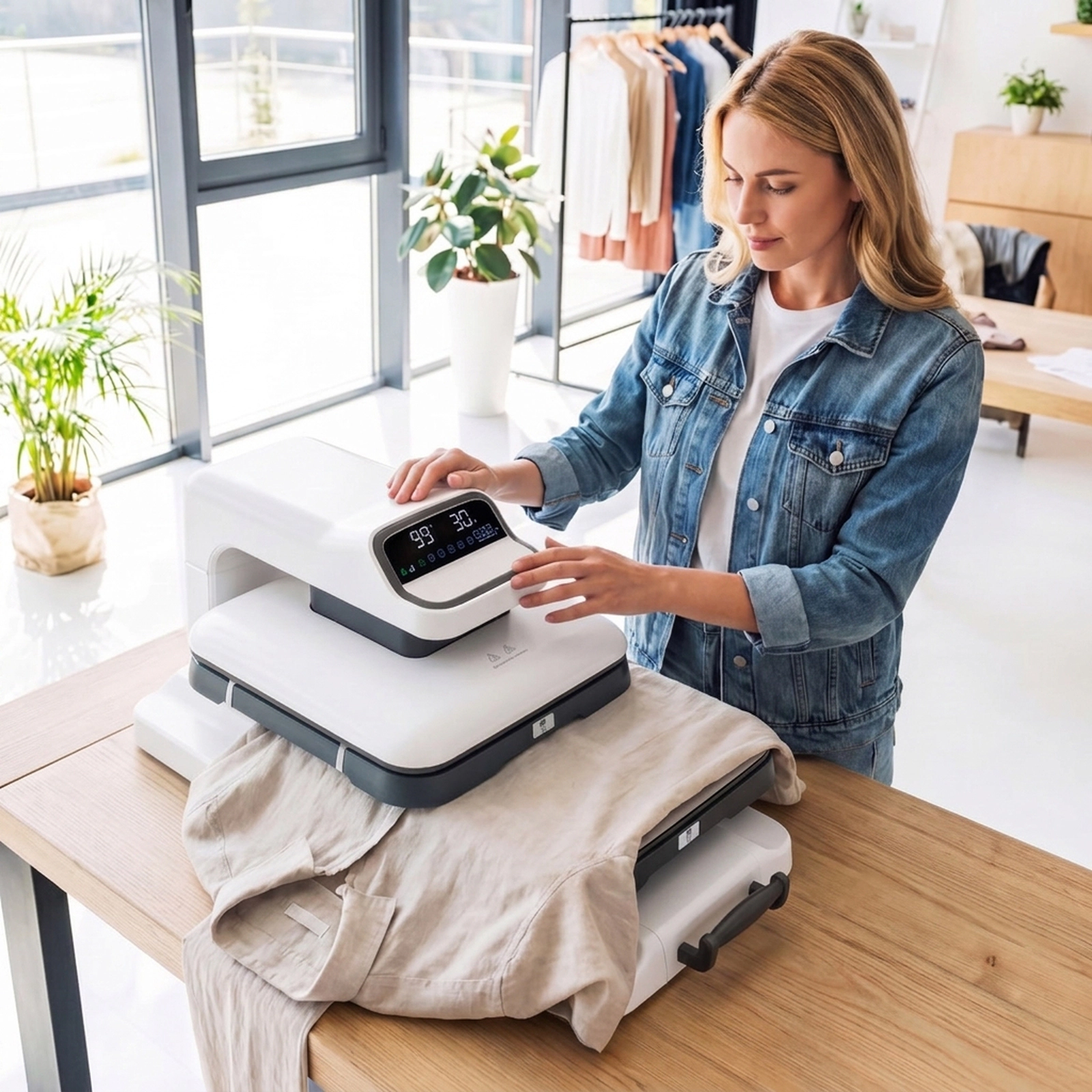 SUGIFT 1500W 15 x 15 in Auto-Release Heat Press with 5 Modes, 4 Pressure Levels and 999-Second Timer