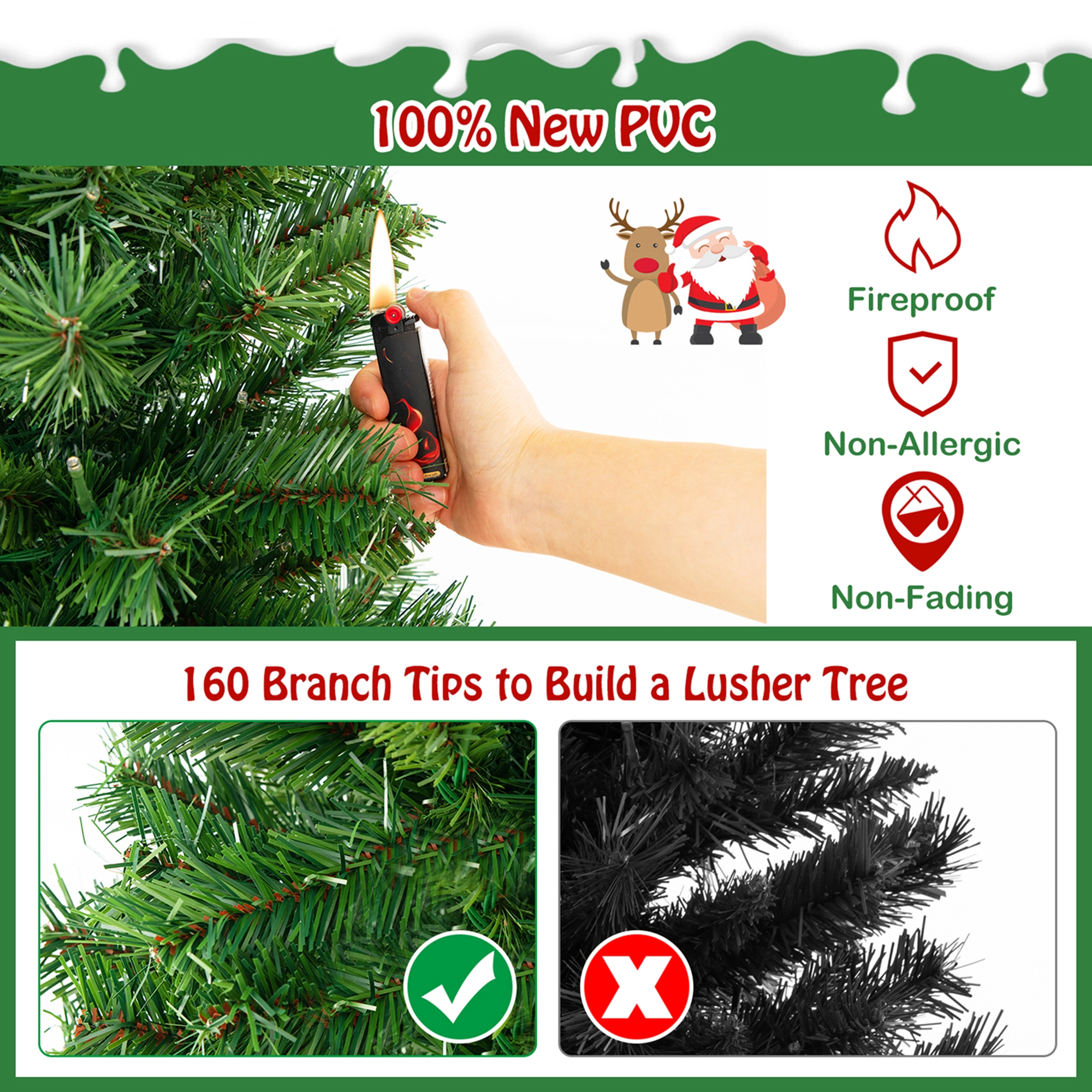 Costway 1 PC 4 FT Pre-Lit Potted Christmas Tree Artificial Entrance Decor with 3 Lighting Modes