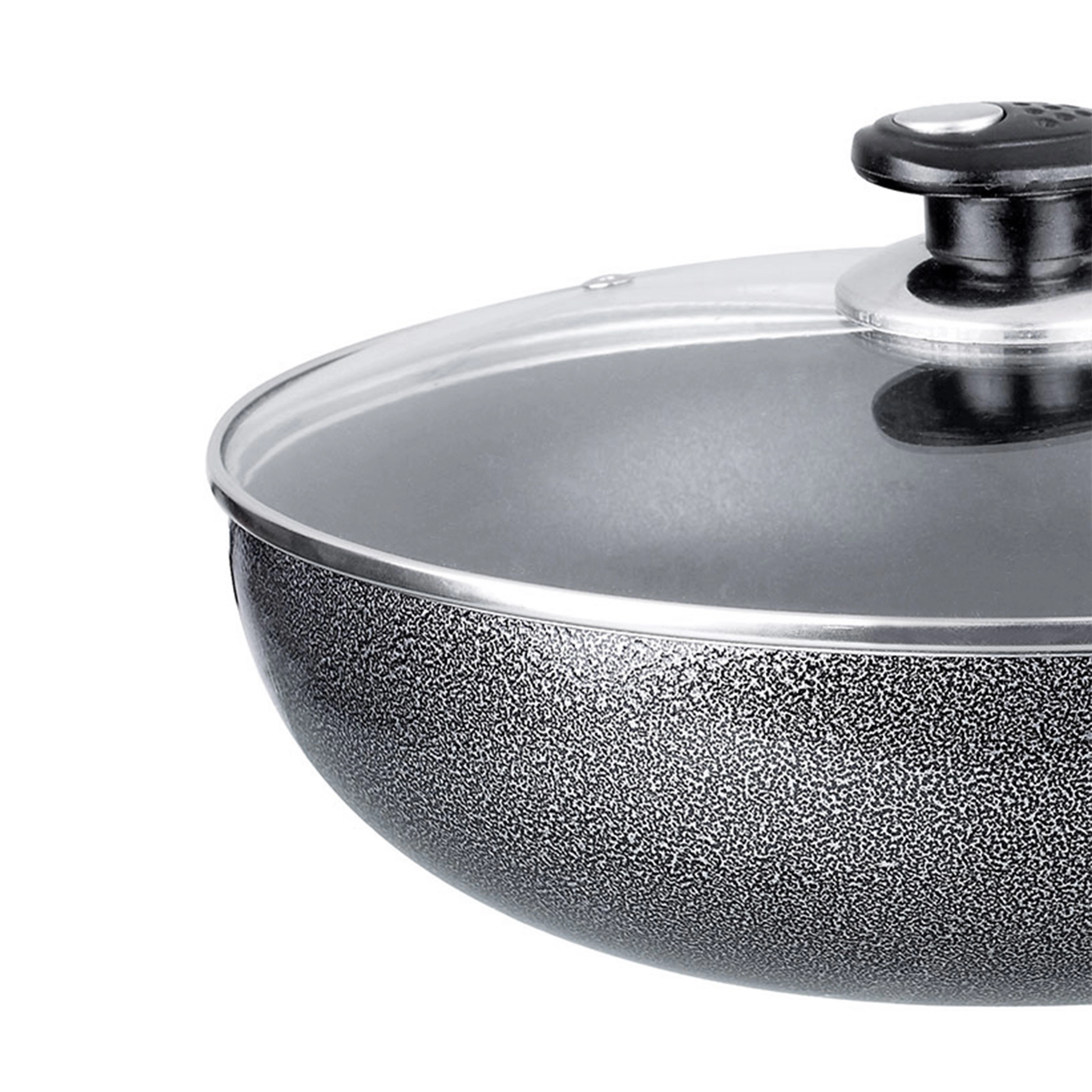 Brentwood 10 Inch Wok with Lid Aluminum Non-Stick