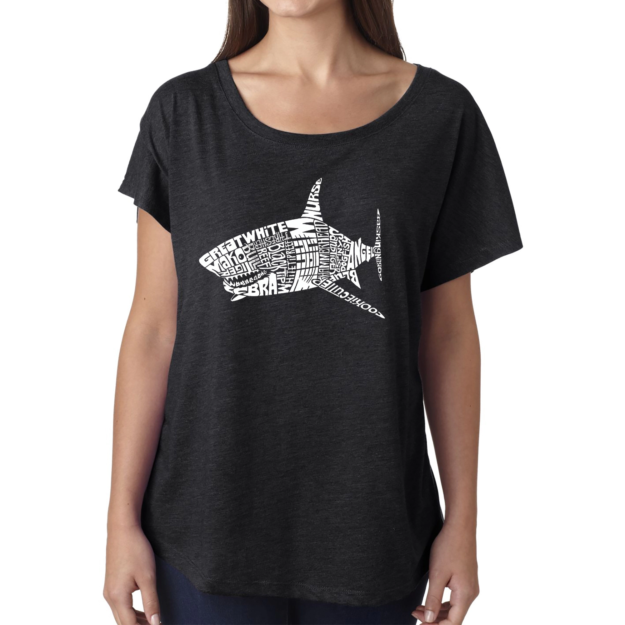 LA Pop Art Women's Dolman Word Shirt