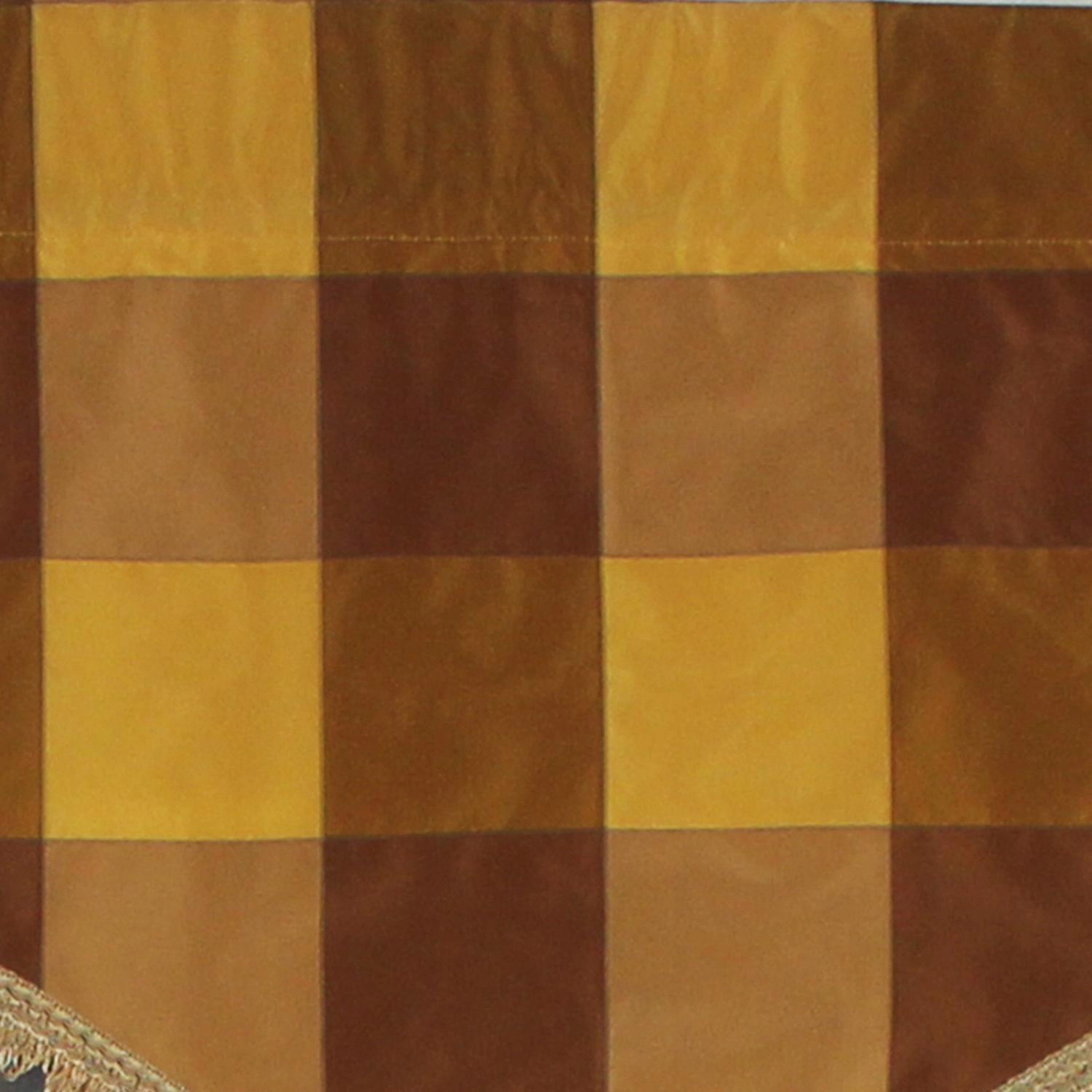 RLF Home Pascal Trimmed Cornice 100% Cotton with Fully Lined 3" Rod Pocket Valnance for Windows 50" x 17" Bronze