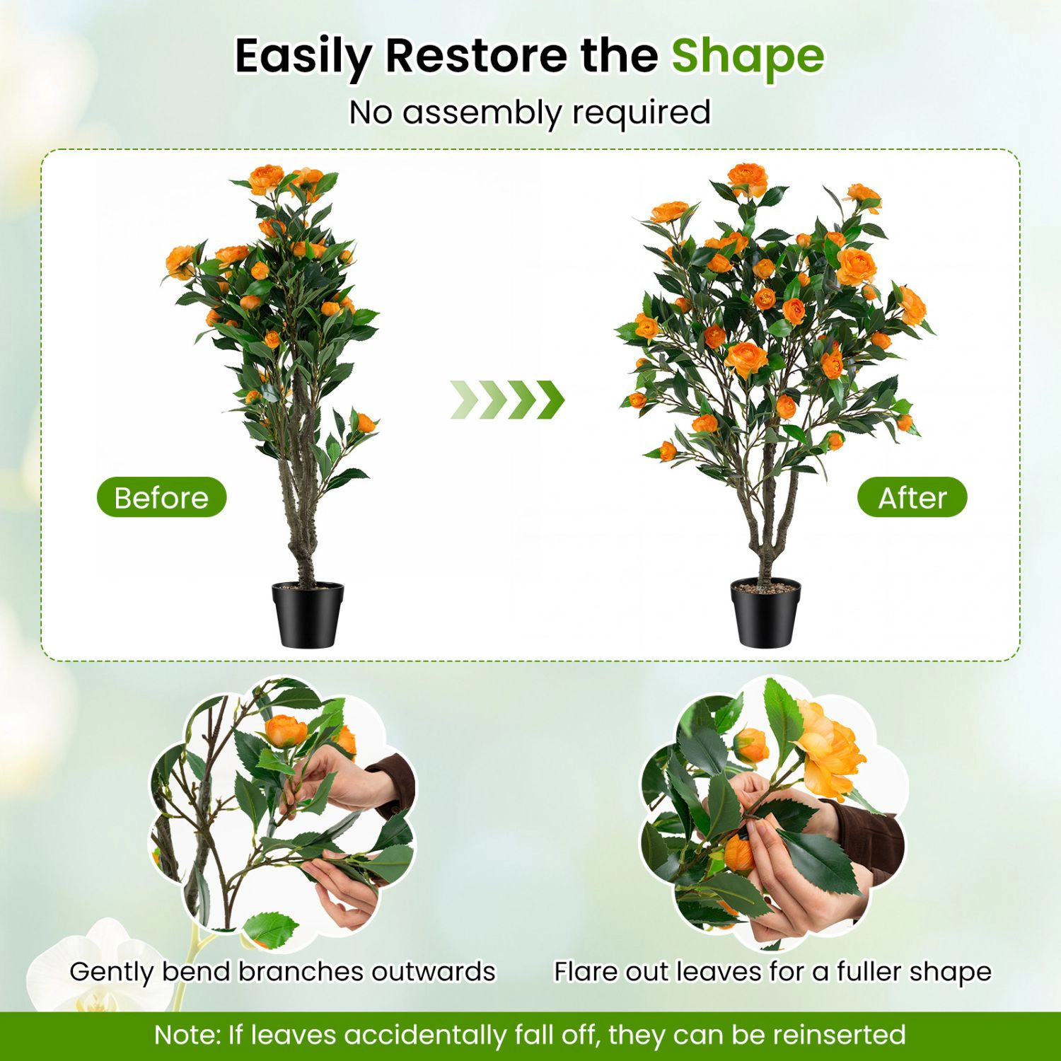 SlickBlue 2 Pack Artificial Floral Tree for Home Office Patio Decor