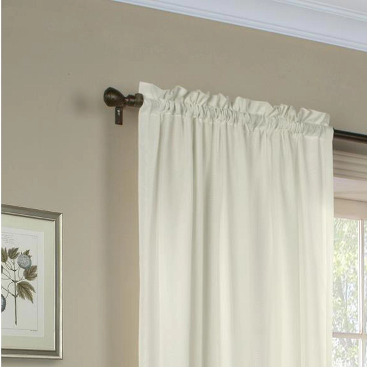 Commonwealth Thermavoile Rhapsody Lined Tailored Pole Top Curtain Panel - 54x63" - Ivory