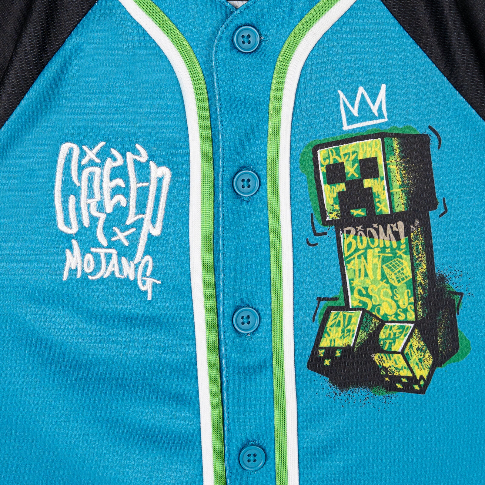 Minecraft Creeper Boys' Athletic Baseball Jersey