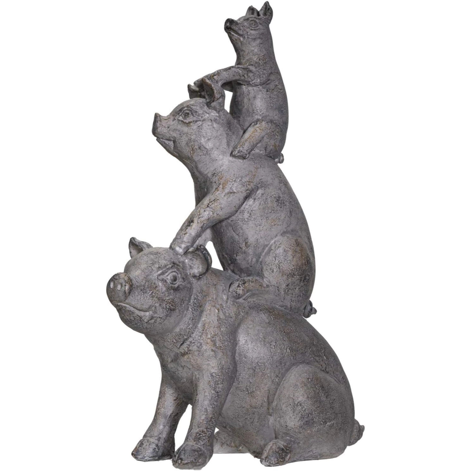 Pacific Giftware Stacked Pig Farm Animals Resin Statue Figurine 14.25 inch