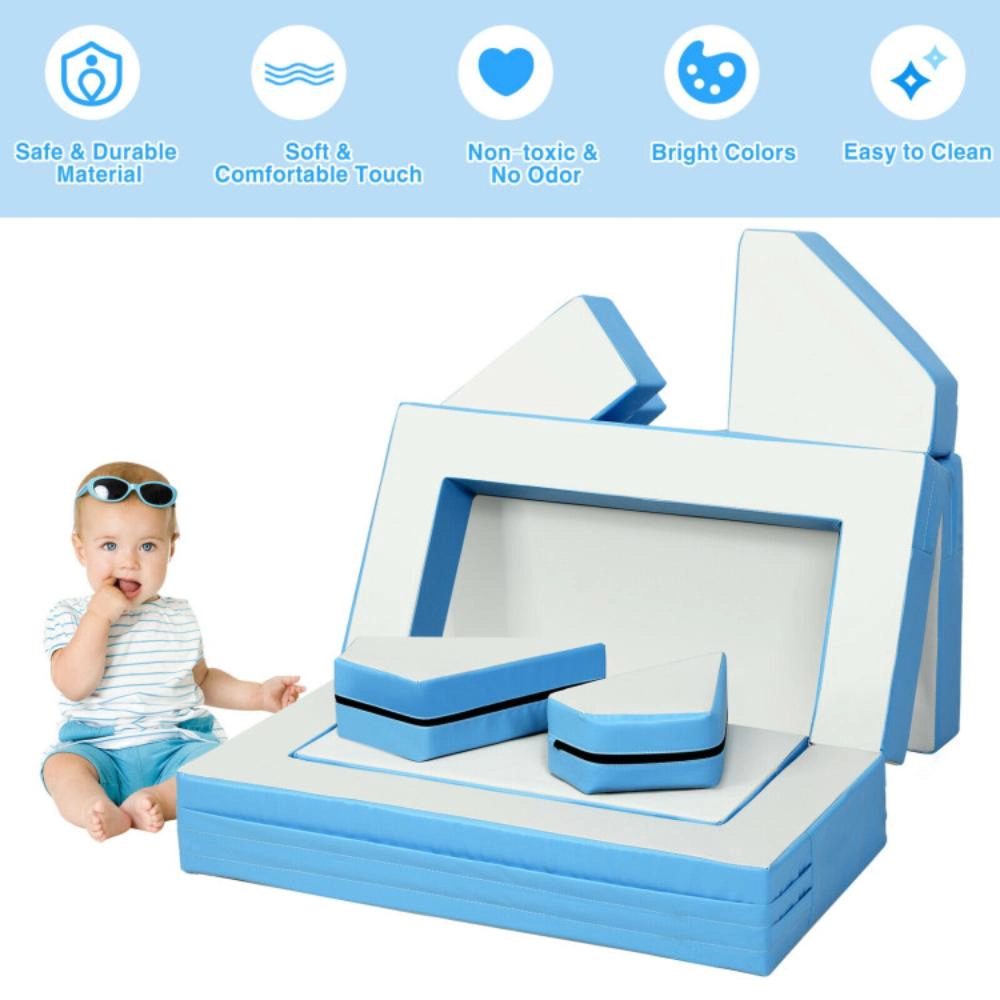 Hivvago 8-Piece 4-in-1 Kids Climb and Crawl Foam Playset