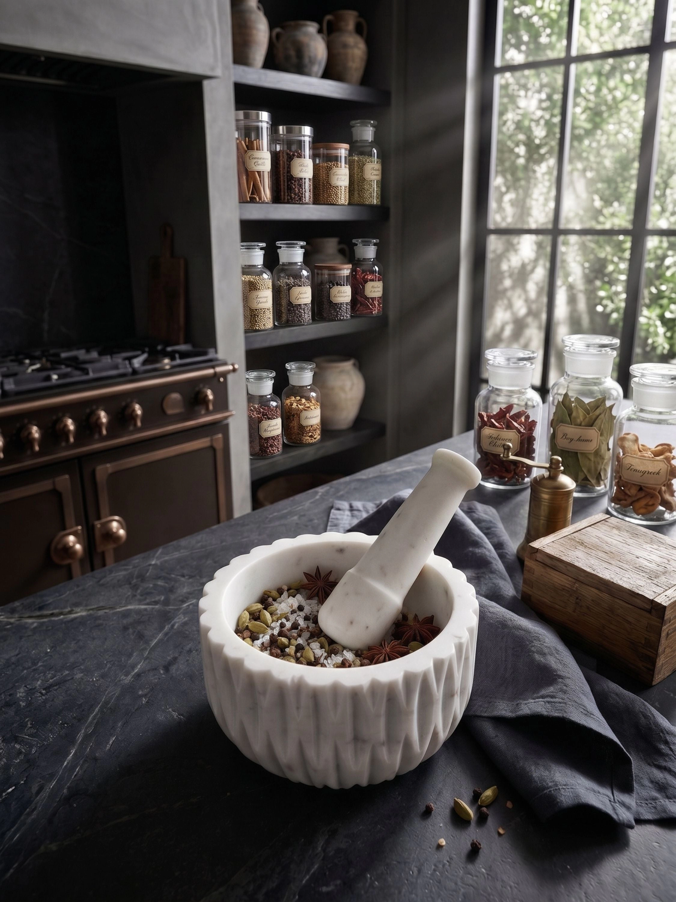 GAURI KOHLI Russell Marble Mortar and Pestle