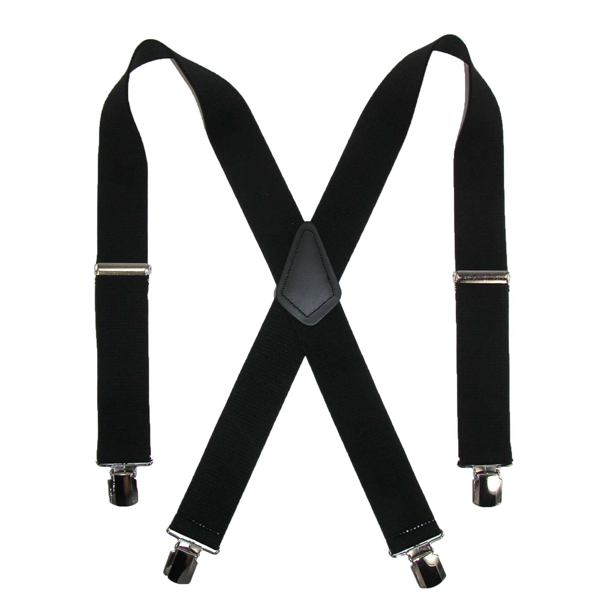 CTM Men's Terry Casual Elastic with Anti Slip Pin Clip 2 Inch Suspenders
