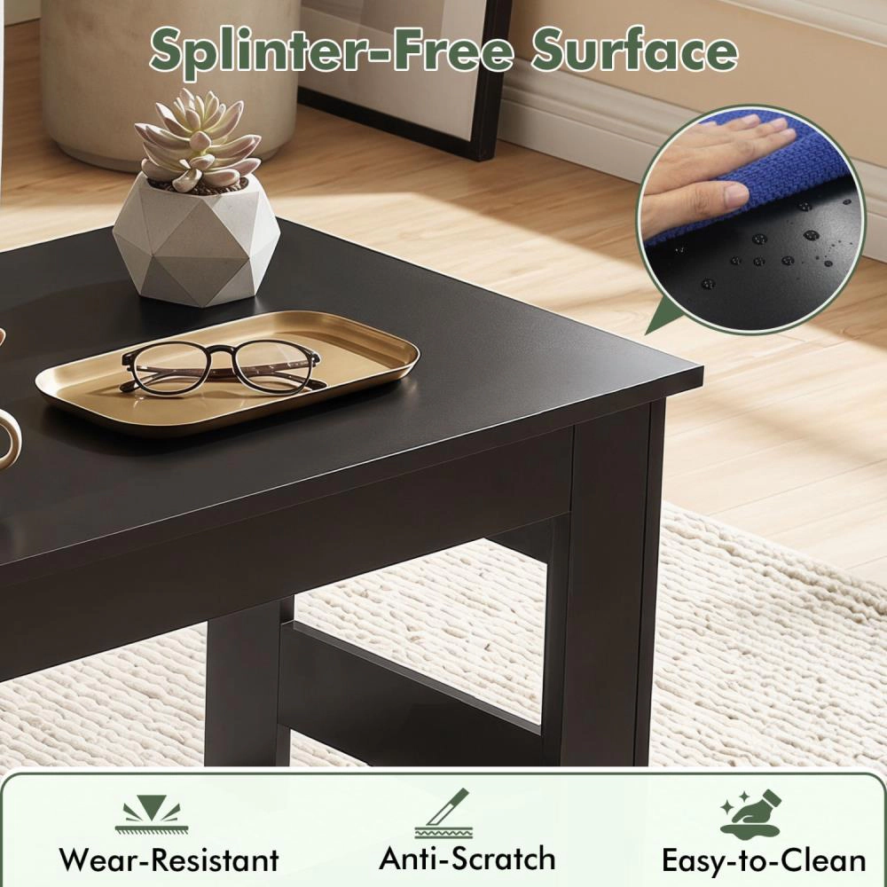 Hivvago Portable Low Floor Table With Foldable Legs For Living Room