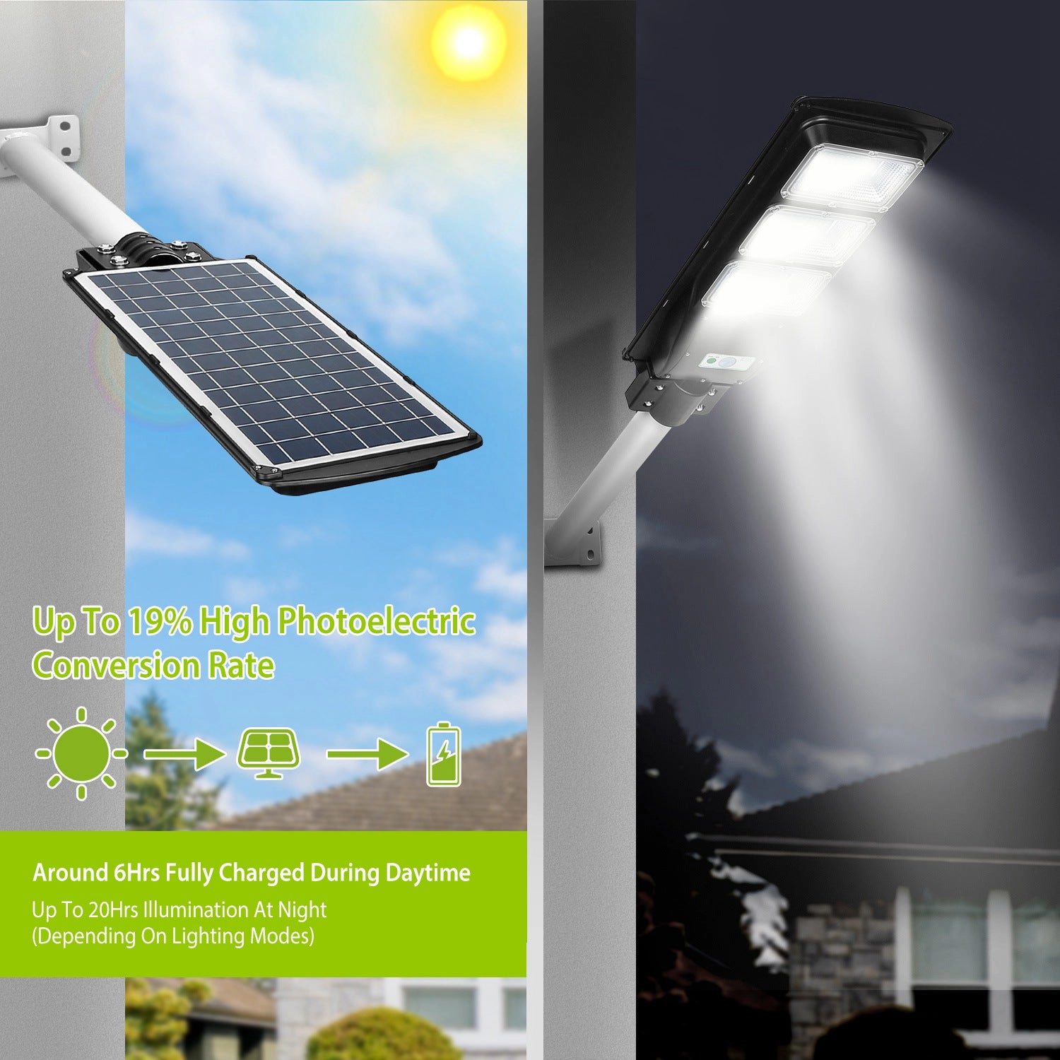 GBruno 90W Solar Street Light With Radar Sensor