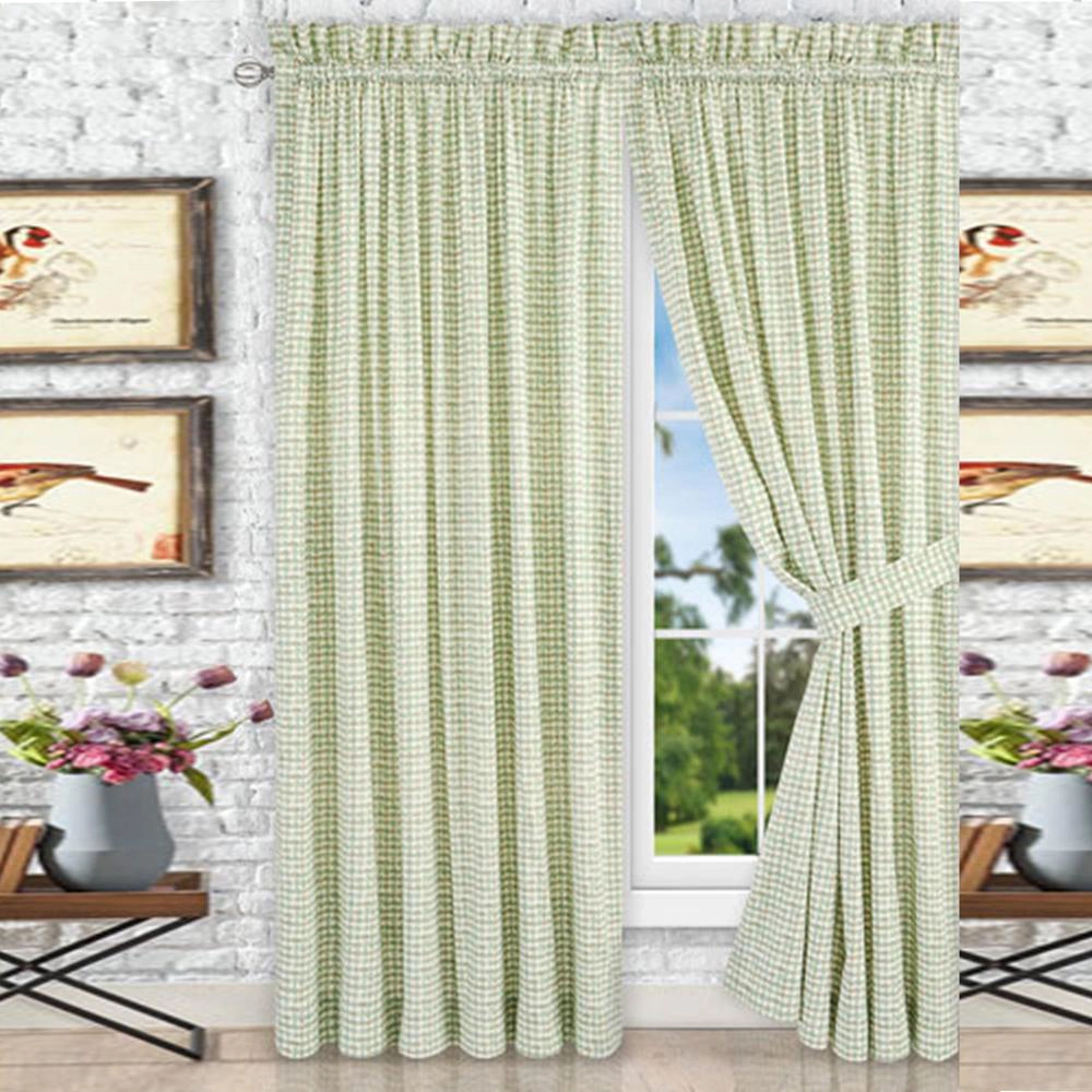 Ellis Curtain Davins 100 Percent High Quality 2-Piece Window Rod Pocket Panel Pairs With 2 Tie Backs 90" x 63" SPA