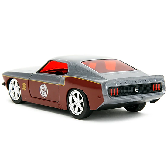 Jada 1969 Ford Mustang Silver Metallic And Dark Red And Star Lord Diecast Figure "Marvel Guardians Of The