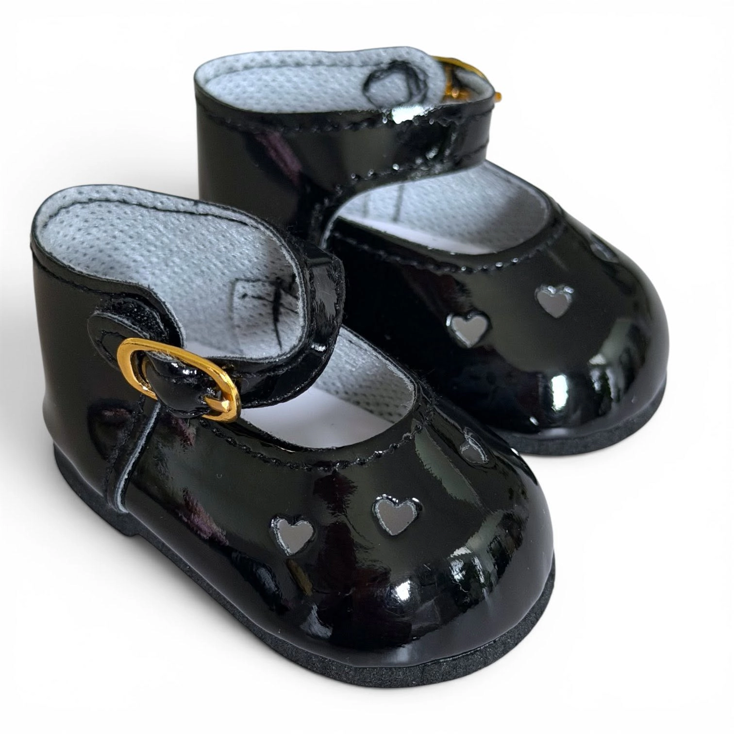 MBD® Girl Doll Black Heart Mary Jane Shoes Fits 18 Inch Fashion Girl Dolls