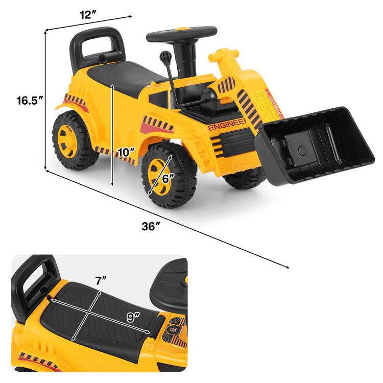 Hivvago Excavator Digger Toy with Adjustable Bucket-Yellow