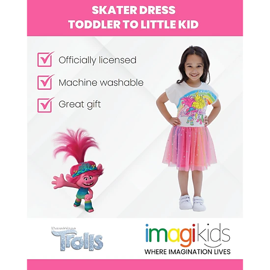 DreamWorks Trolls Girls' Glitter Tutu Dress
