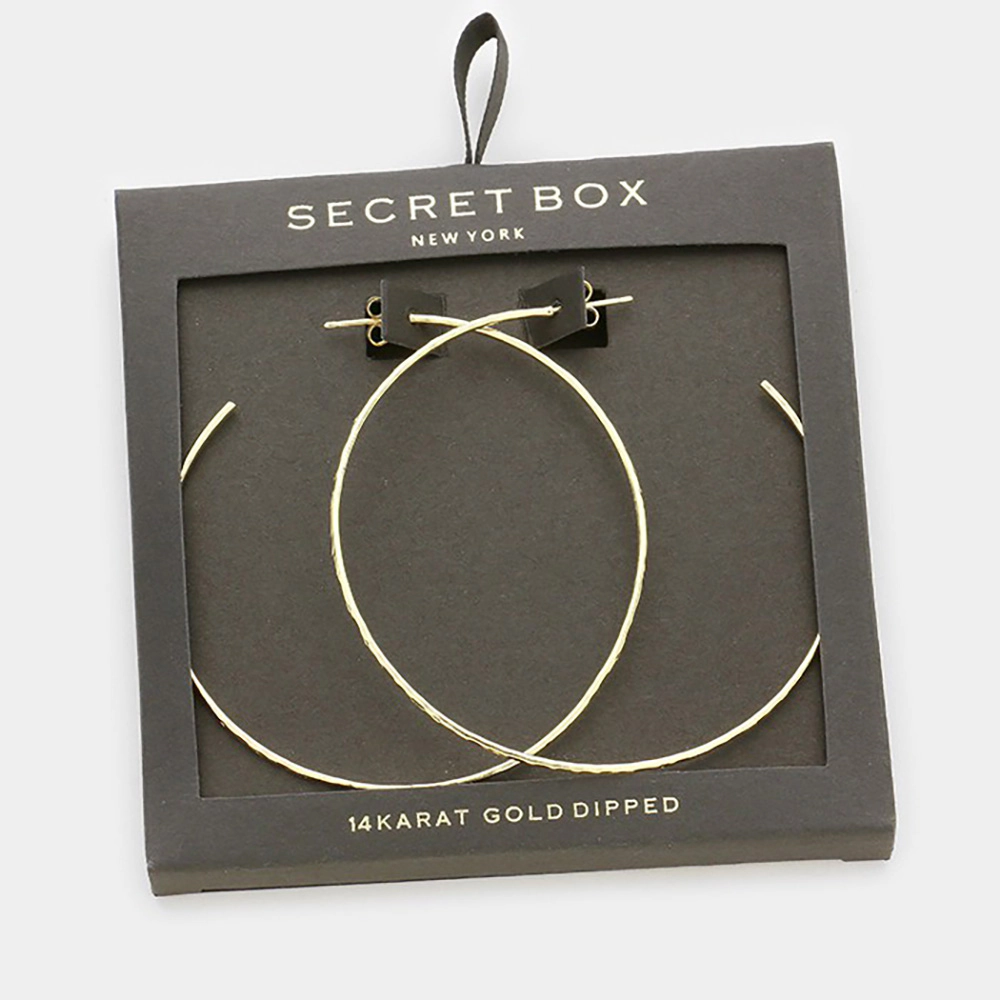 FASHNZFAB SECRET BOX_14K Gold Dipped Wire Hoop Earrings