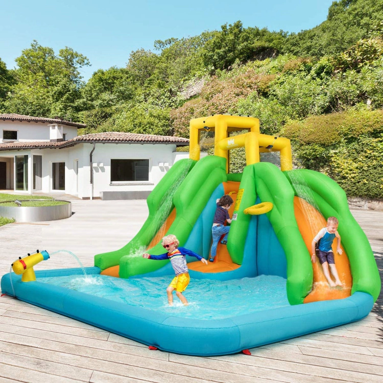 Hivvago Inflatable Water Park Bounce House with Climbing Wall without Blower