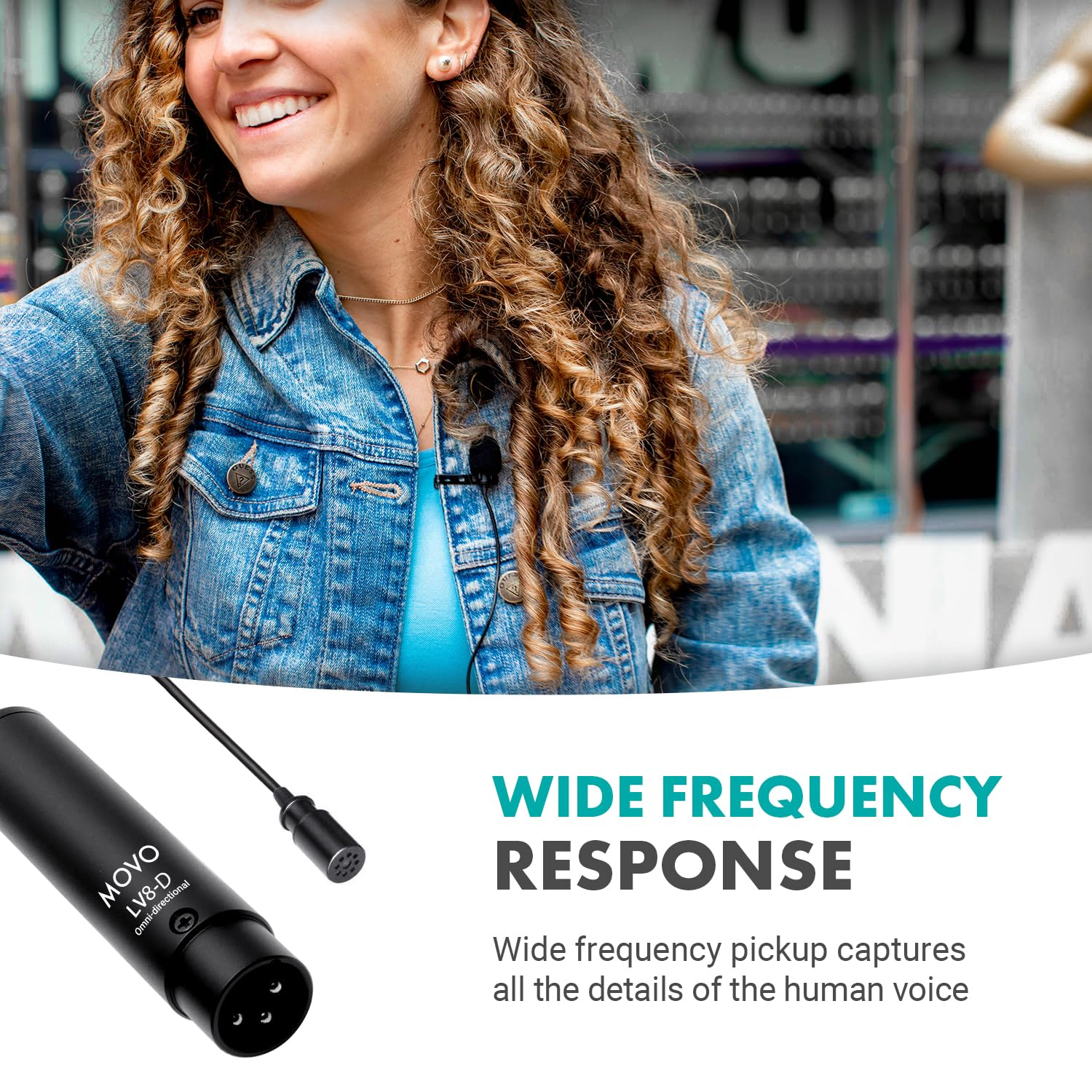 Movo LV8-D Broadcast-Quality XLR Lavalier Omni-Directional Wired Microphone