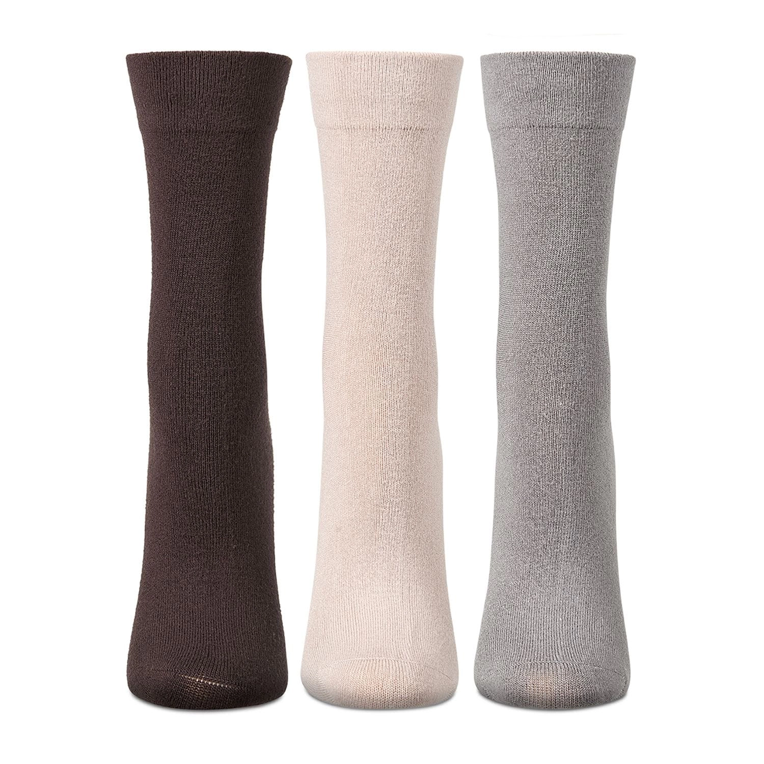 MeMoi 3 Pair Women's Silky-Soft Comfort Cuff Crew Socks