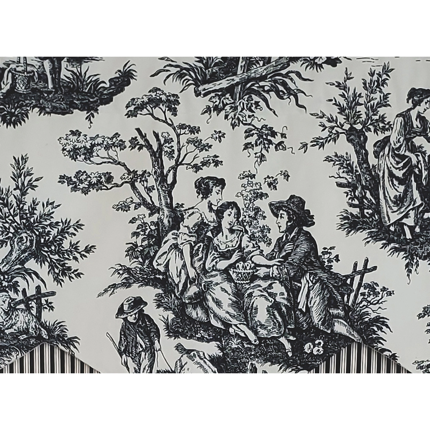 RLF Home 3" Rod Pocket High Quality Fabric Glory Days Petticoat Valance for Windows 50" x 15" Black