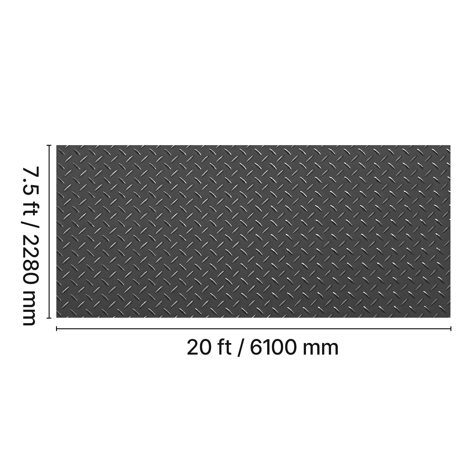 HONGGE Garage Floor Roll Garage Flooring Mat 2.2 mm Thick ened PVC Diamond Plate Floor Protector Mat with Double-sided