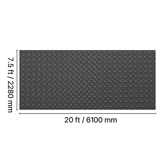 HONGGE Garage Floor Roll Garage Flooring Mat 2.2 mm Thick ened PVC Diamond Plate Floor Protector Mat with Double-sided