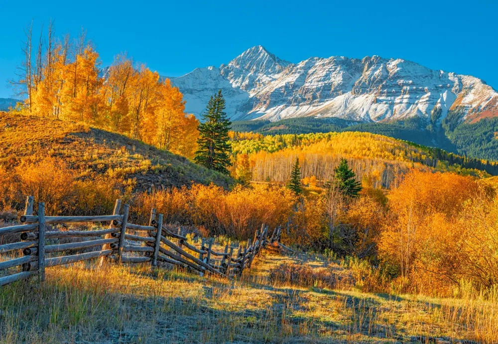 CASTORLAND 1000 Piece Jigsaw Puzzles, View Of Wilson Peak In Autumn, USA, Autumn mountain landscape, C-105502-2