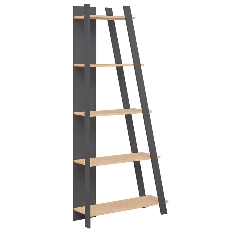 Hivvago 5-Tier Modern Bookshelf Narrow Vertical Display Shelf for Small Space