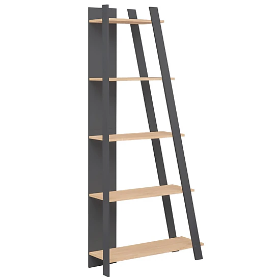 Hivvago 5-Tier Modern Bookshelf Narrow Vertical Display Shelf for Small Space