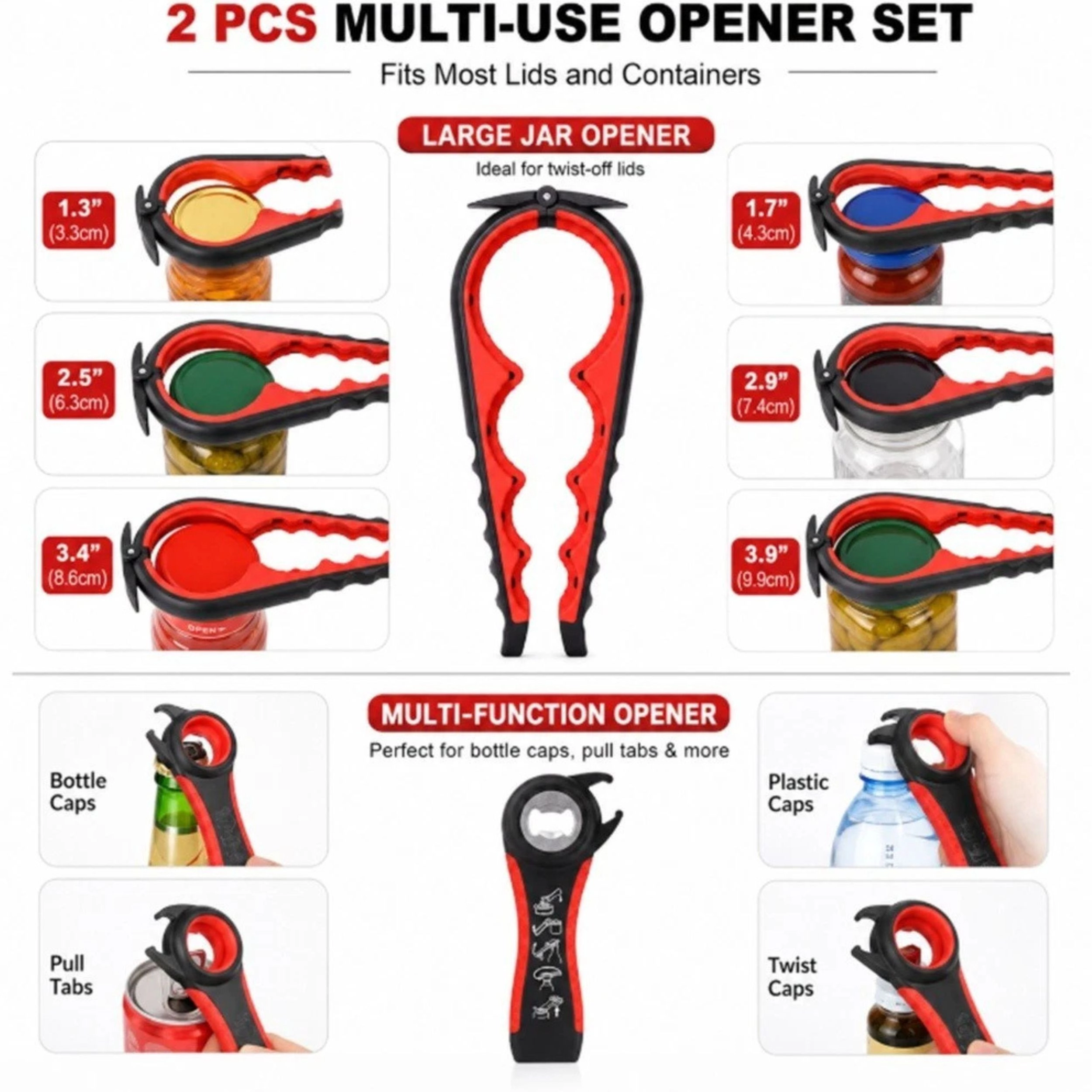 Home Collection 5-in-1 Multi-Function Jar Bottle Can Opener Kitchen Tool