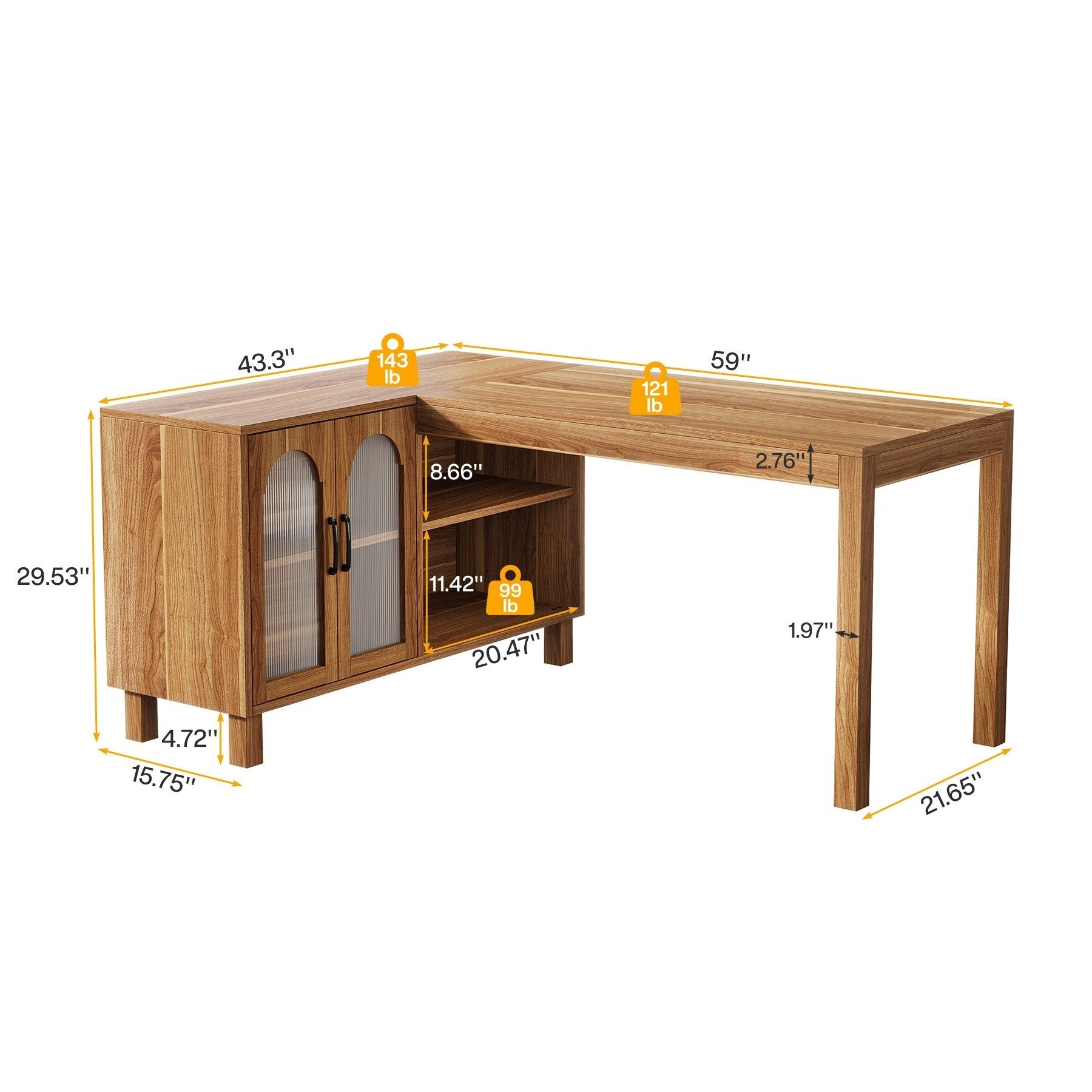 Tribesigns Farmhouse L-Shaped Executive Desk
