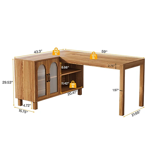 Tribesigns Farmhouse L-Shaped Executive Desk