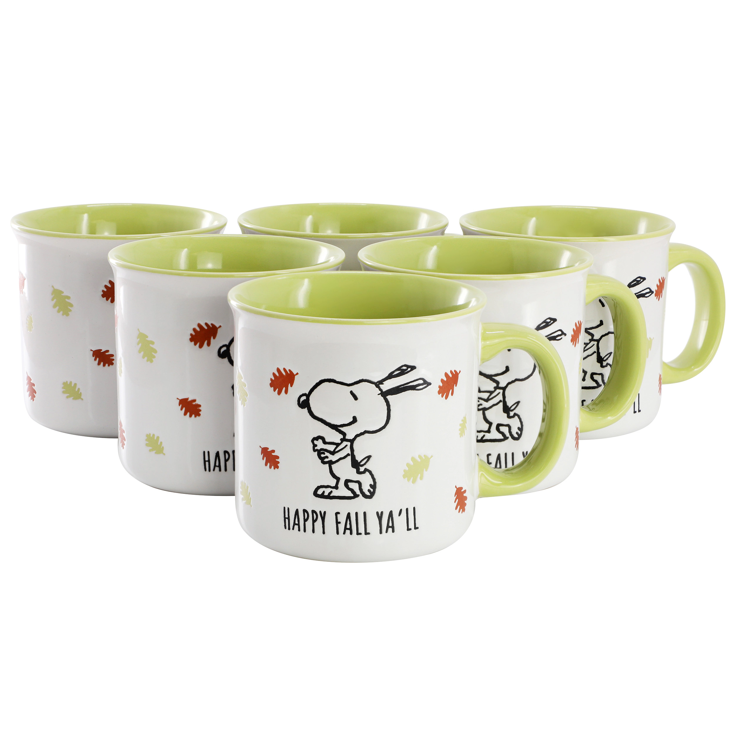 Peanuts Happy Fall Ya'll Ounce 6 Piece Stoneware Mug Set in