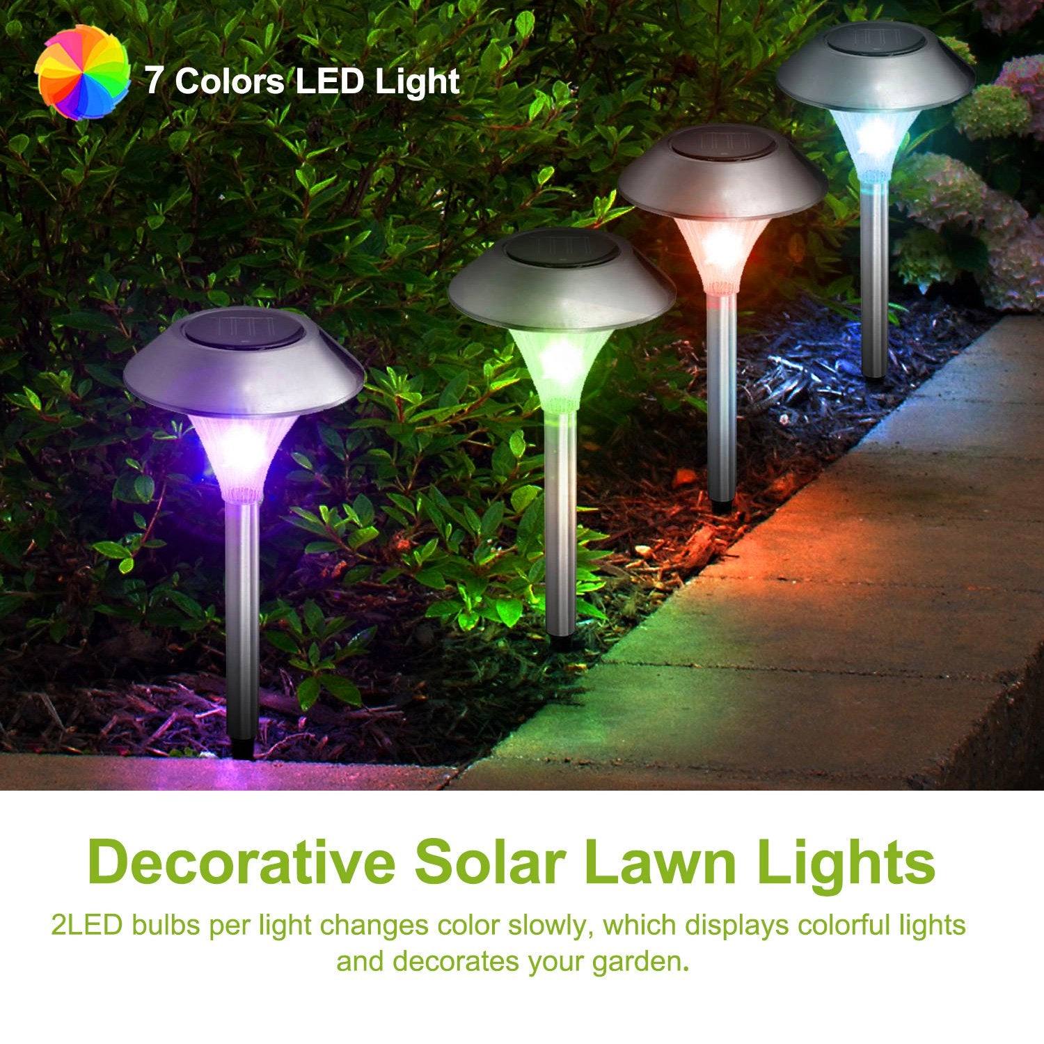 GBruno 12-Pack Color Changing Solar Garden Lights