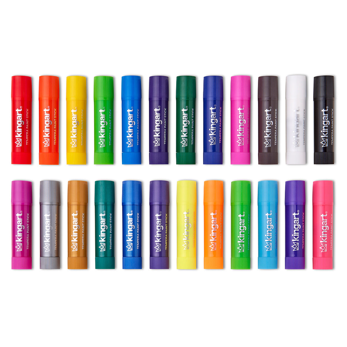 KINGART Tempera Paint Sticks Bundle - 48 pc, Quick-Dry Washable Colors