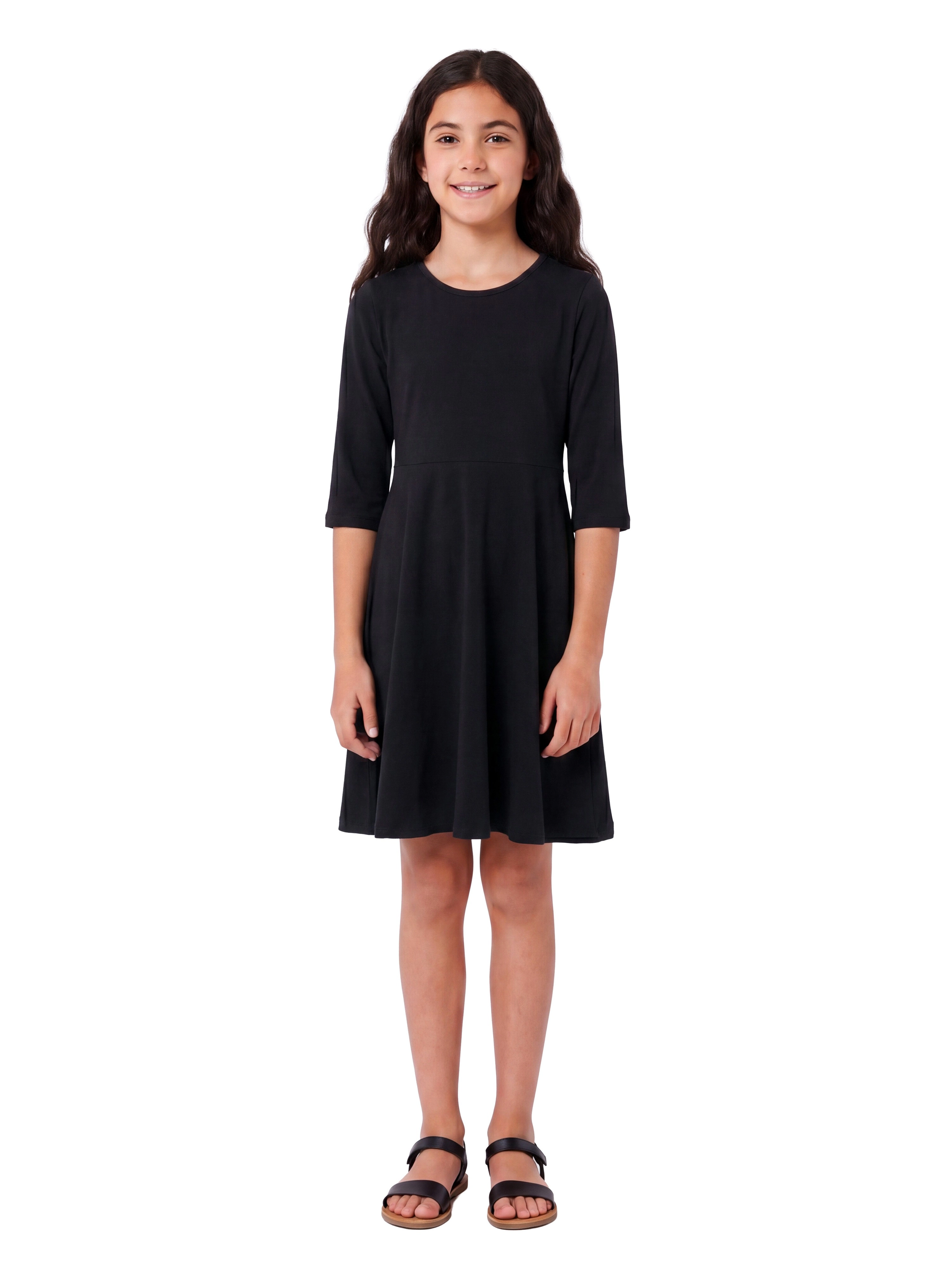 24sevenKid Essential Knee Length Fit and Flare Girls Comfortable Party Dress