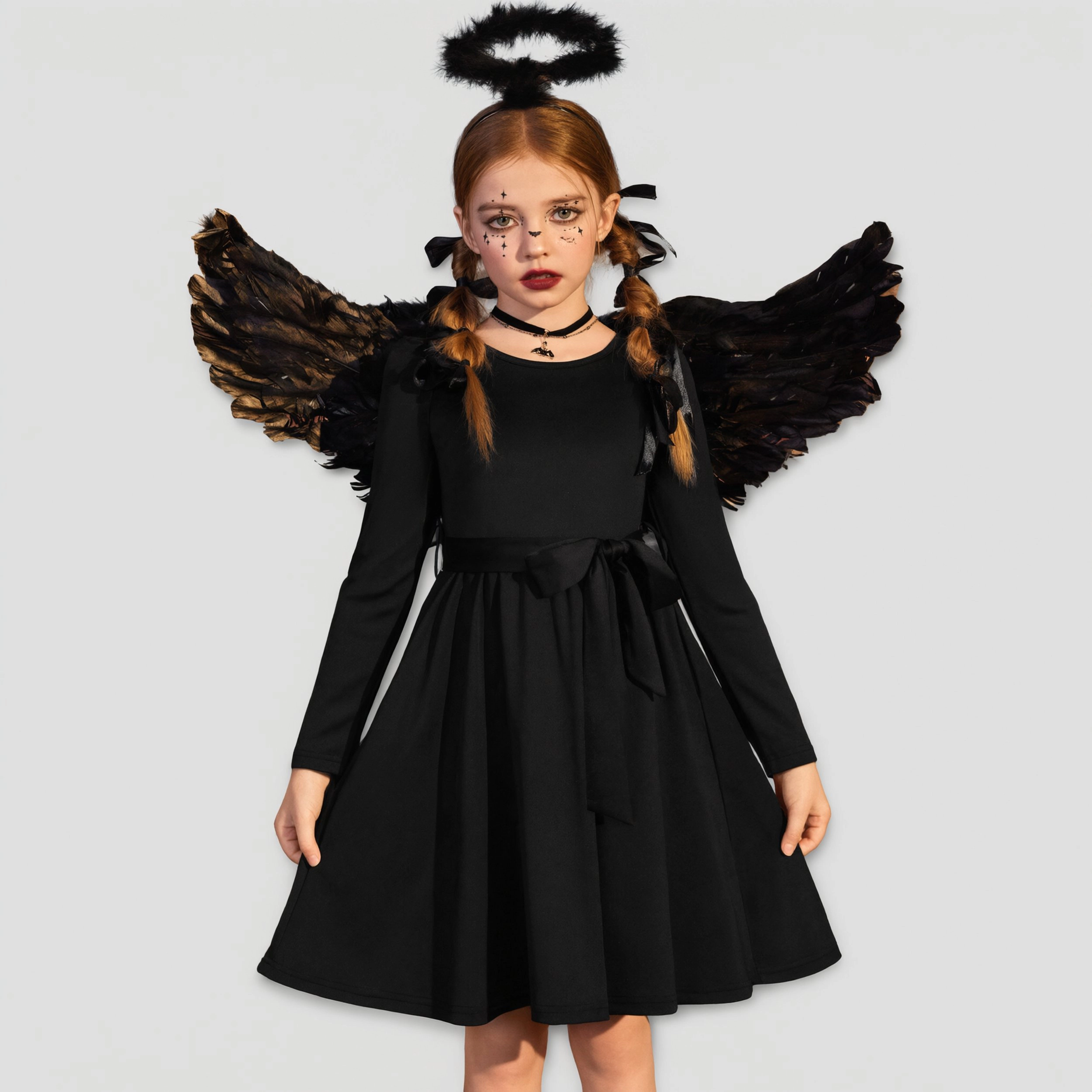 Arshiner Girls Dress Long Sleeve Knee Length Elegant Tween