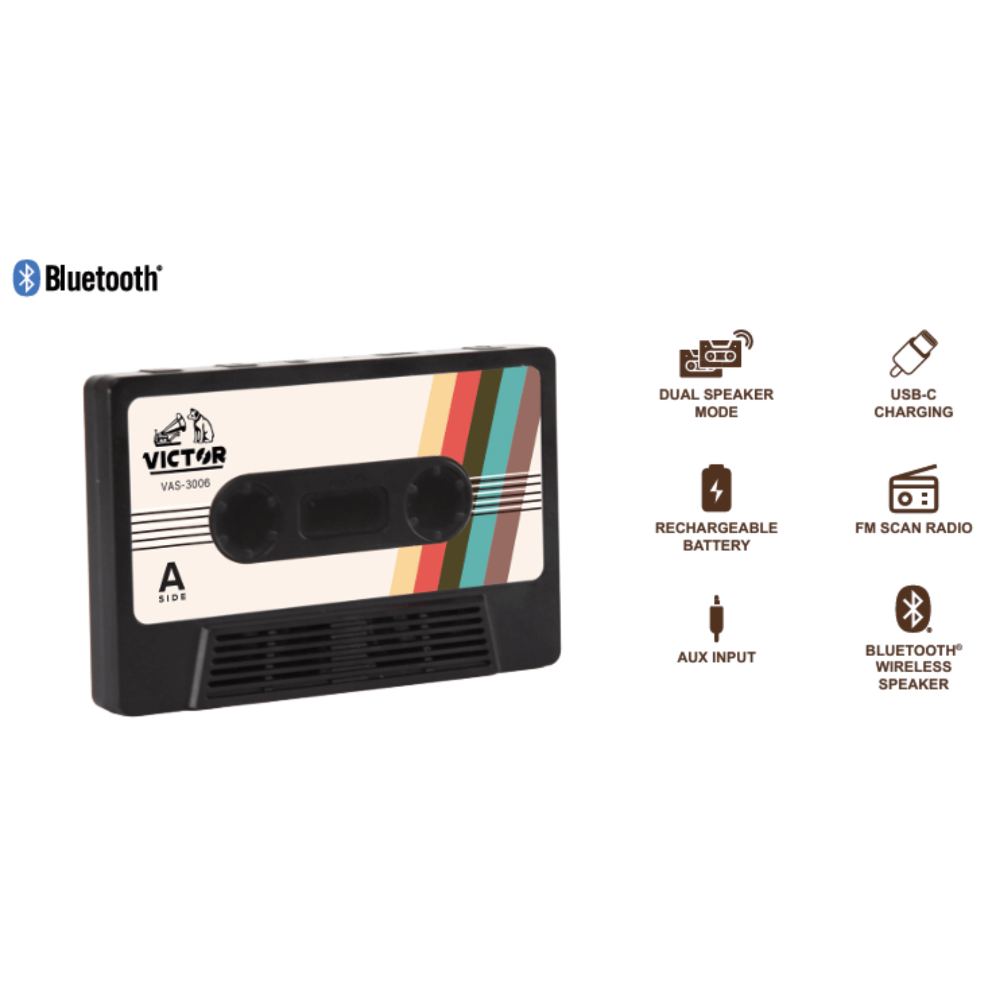 Victor Cassette Bluetooth Speaker