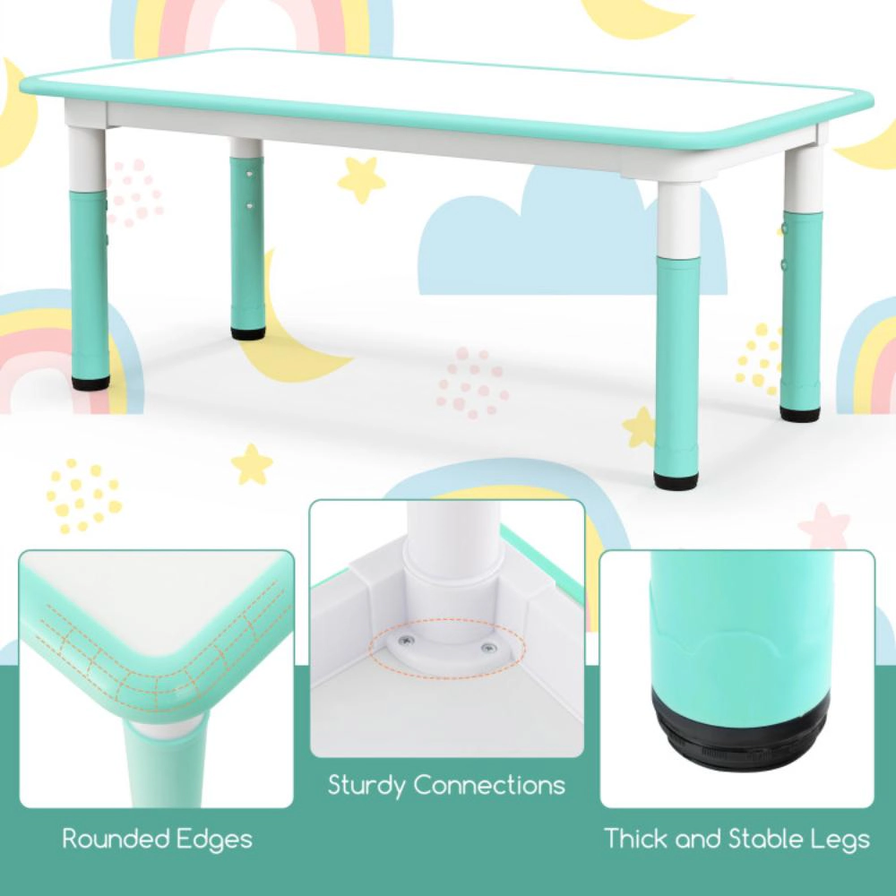 Hivvago Kids Table And Chairs Set For 4 With Graffiti Desktop
