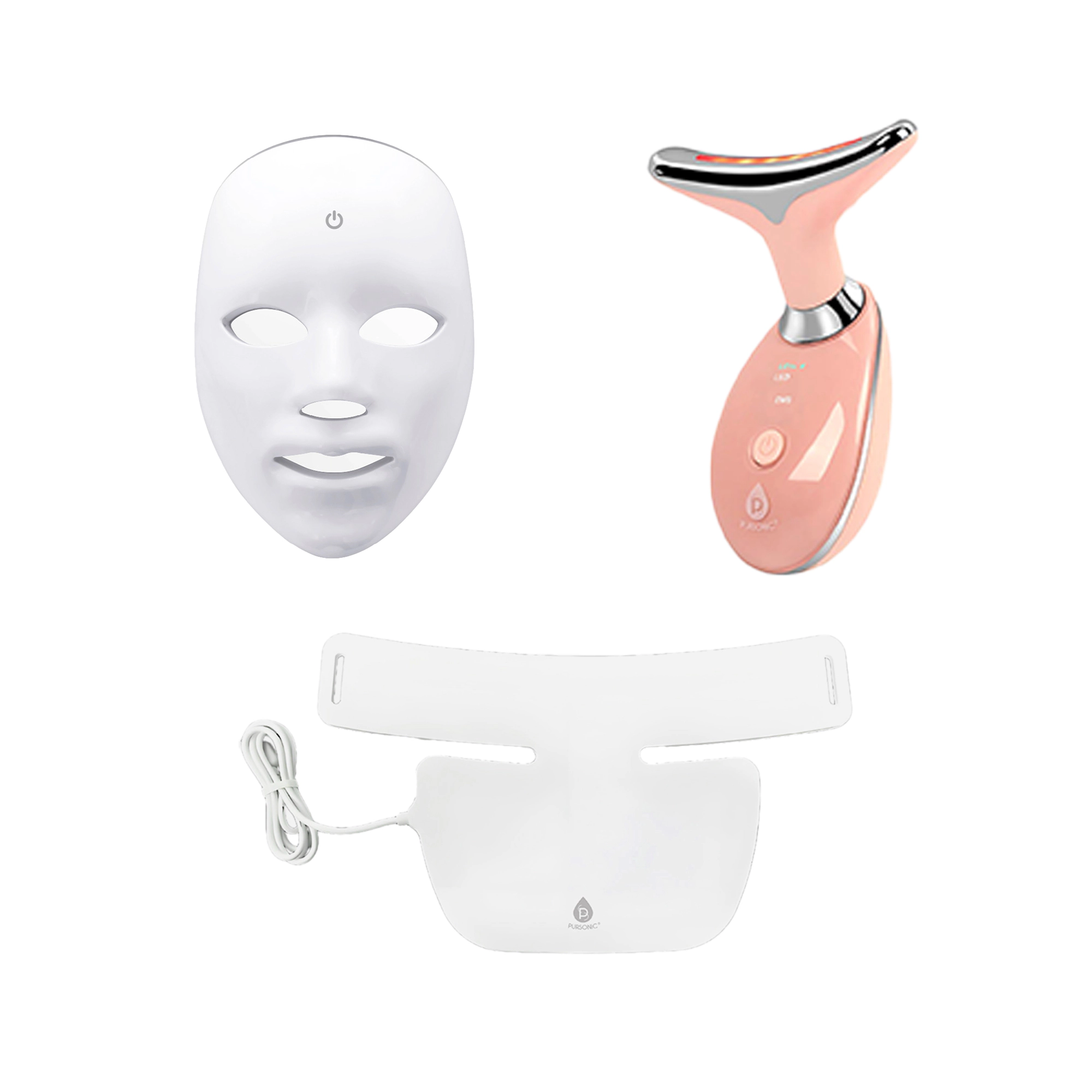 Pursonic Unisex LED Light Therapy Skincare Complete LED Skincare Therapy Bundle