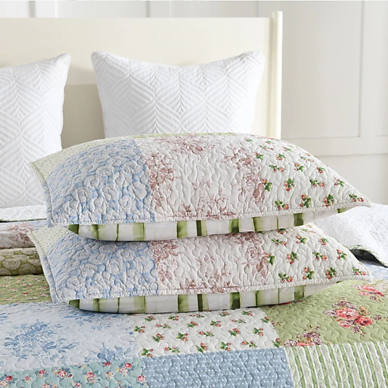 MarCielo 3 Pieces Cottage Floral Quilt Set - Country Style Bedspread Set
