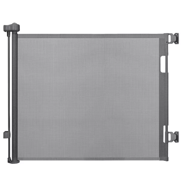 Sperric Retractable Baby Gate Gray for Stair and Doorway, 33" Tall Extends up to 55" Easy Install Hardware Mounting Kit