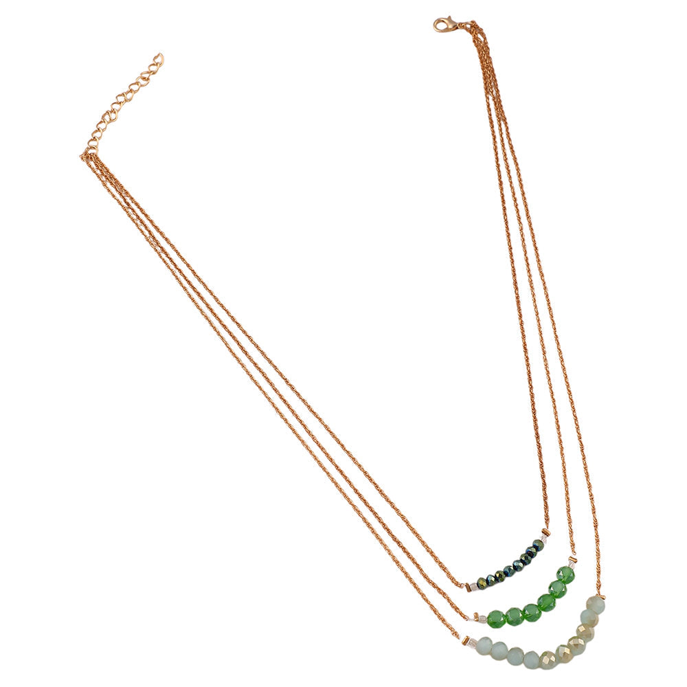 SOHI Women's Kelly Green the Riviera Multi-Layer Necklace