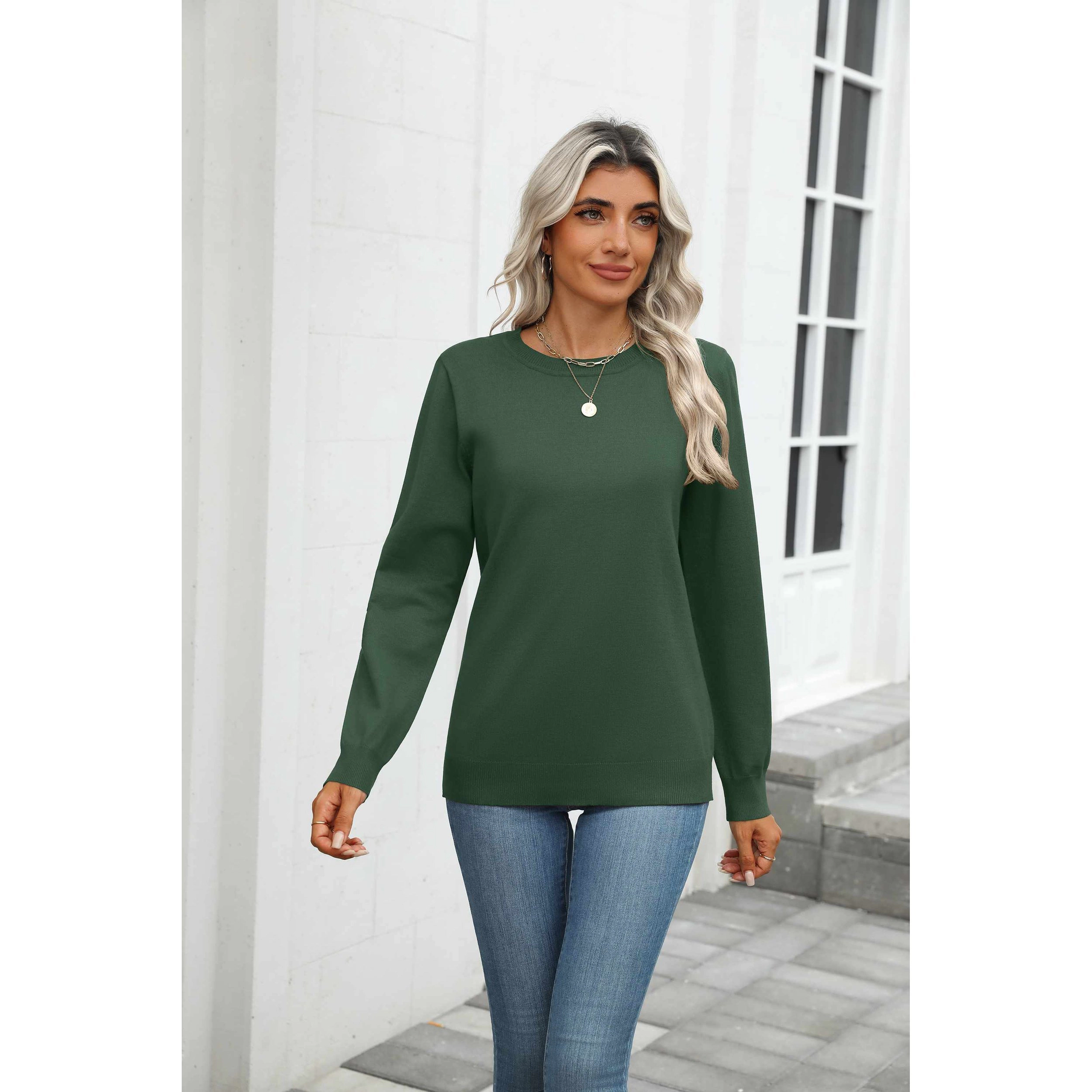 Zeagoo Women's Long Sleeve Crew Neck Loose Pullover