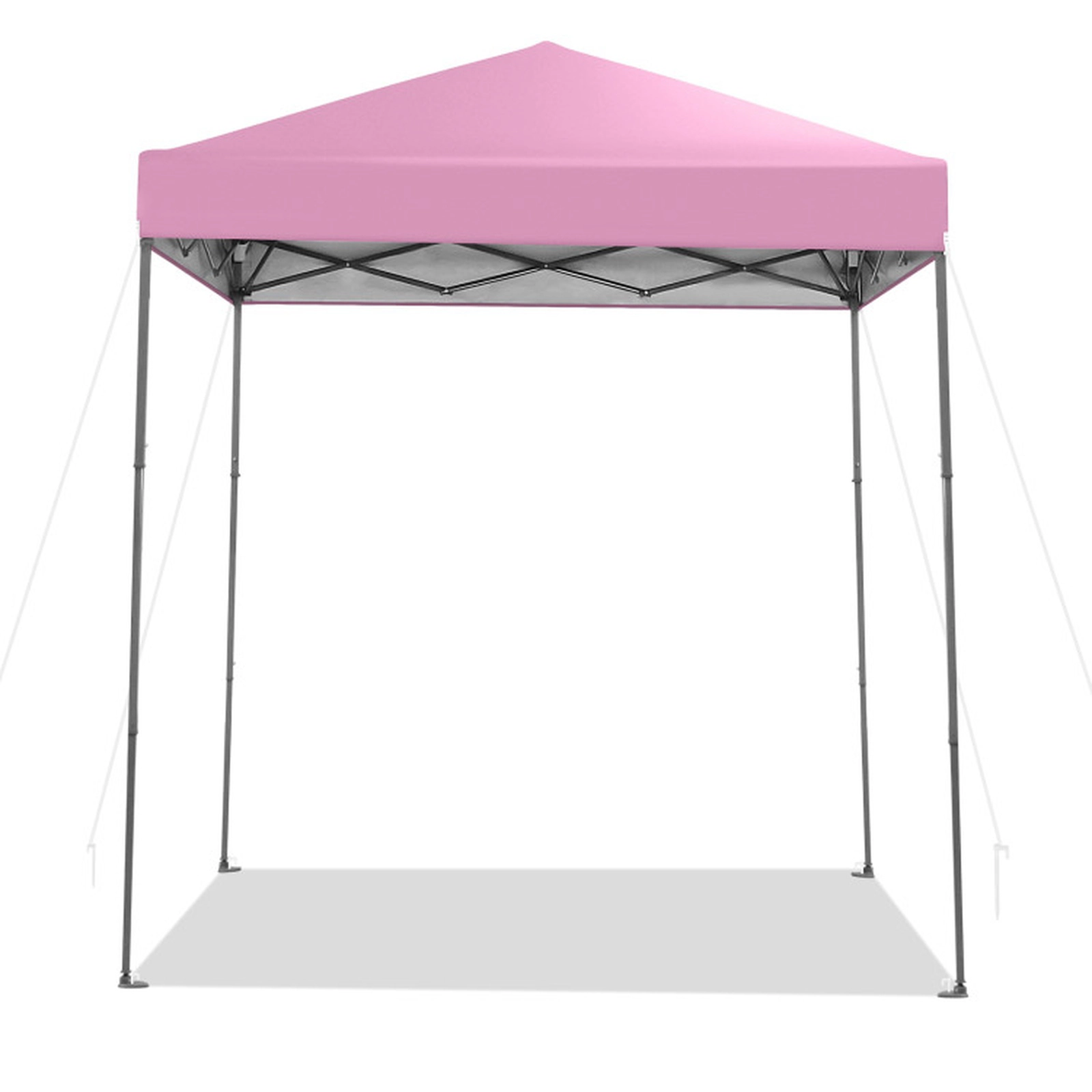SUGIFT Pink 6.6-ft by 6.6-ft UPF50+ Flame-Resistant Oxford Pop Up Canopy Tent with 34-in Carry Bag