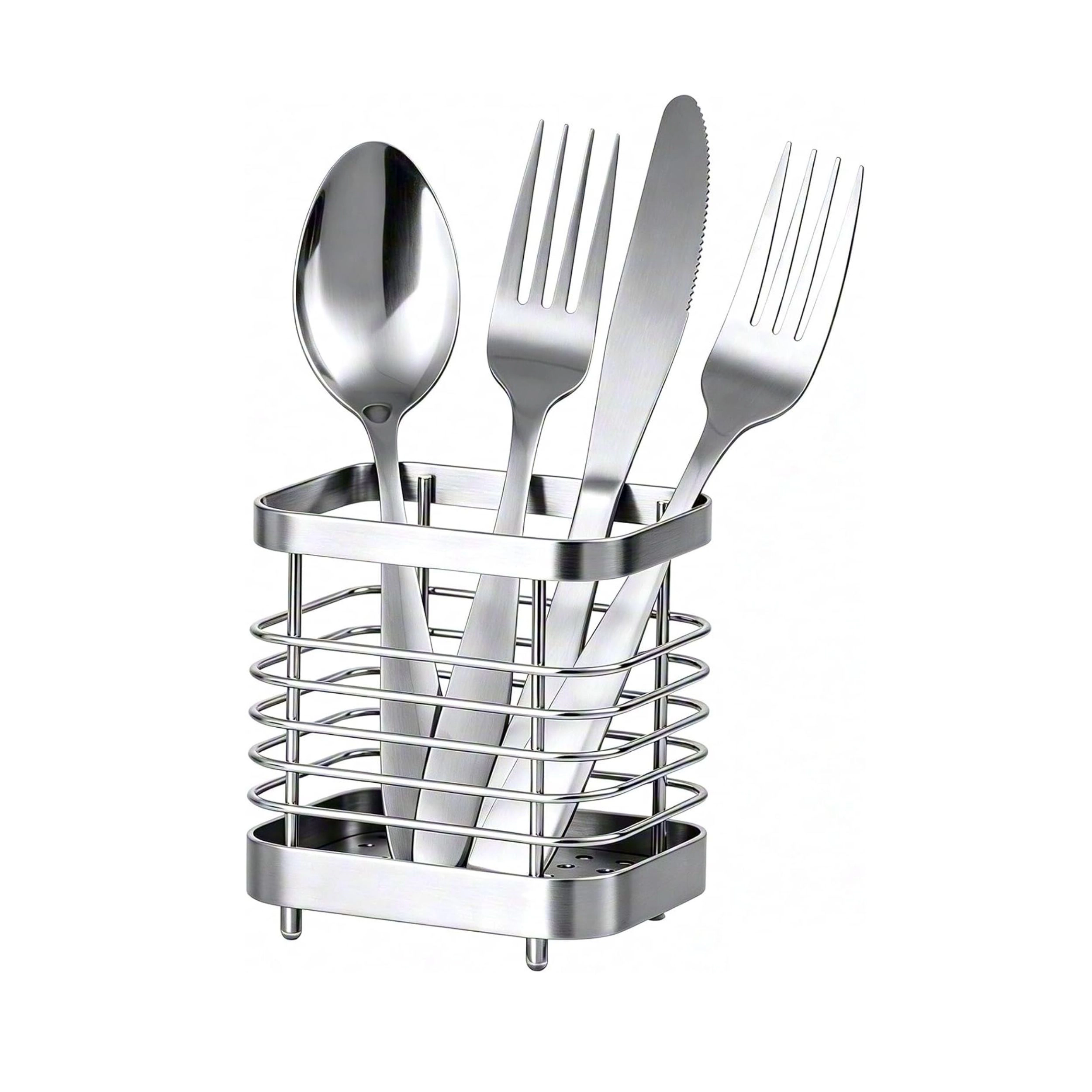 Stock Preferred Stainless Steel Utensil Holder and Drying Rack for Kitchen Counter