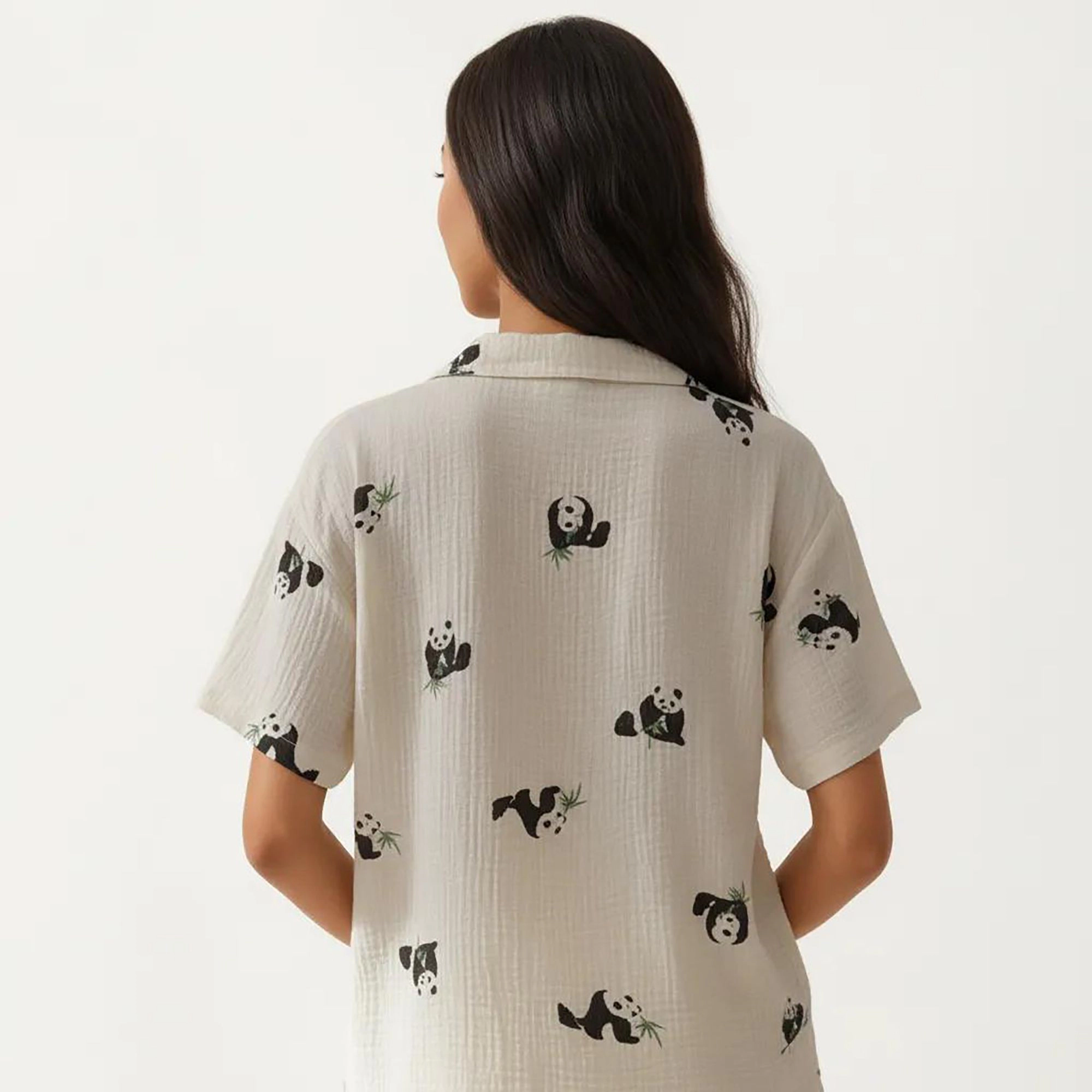 Anna-Kaci Women's 2-Piece Short Sleeve Button Down Pajama Top with Notch Collar and Relaxed Fit Shorts