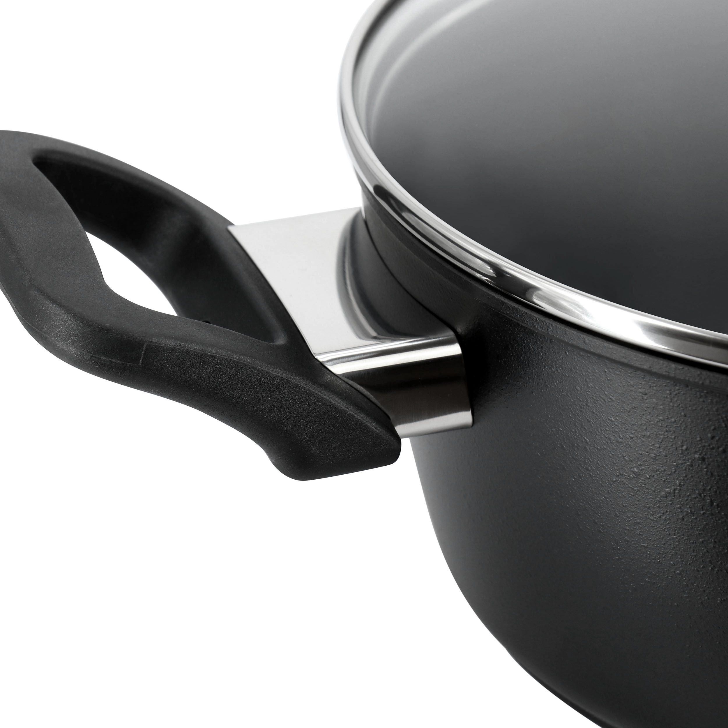 Oster Connelly 7 Piece Textured Nonstick Aluminum Cookware Set in Black