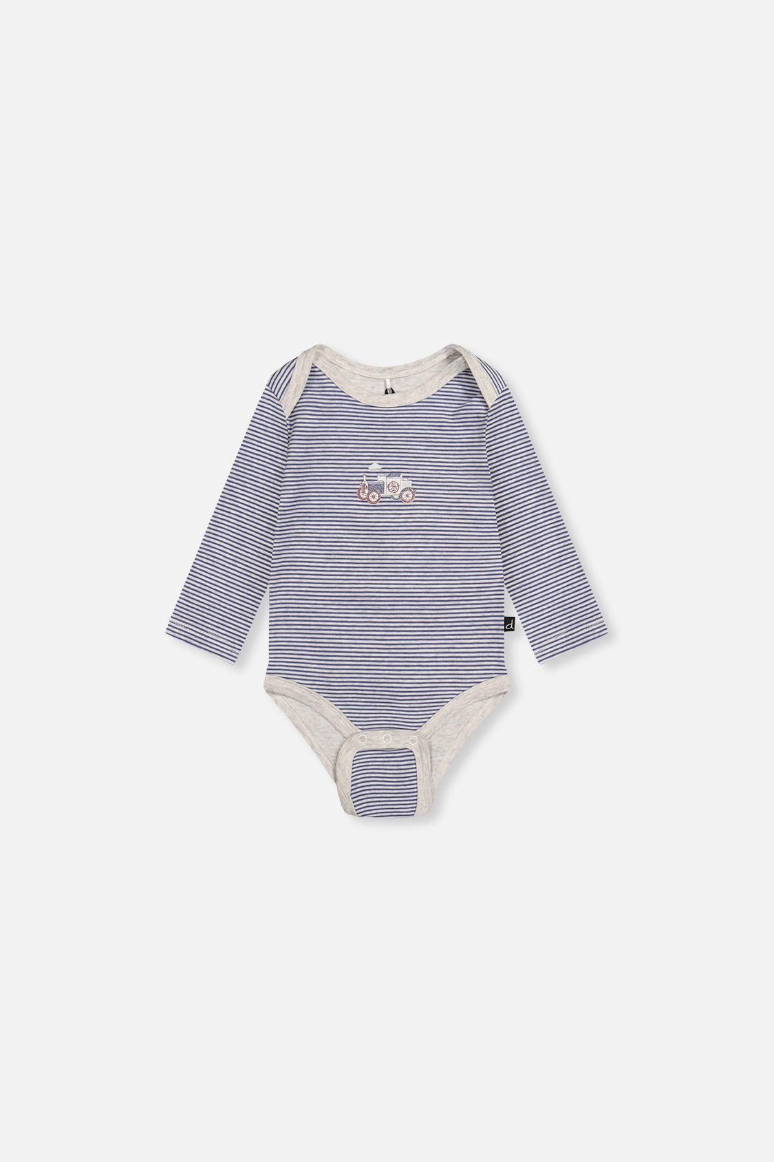 Deux par Boys Three Pack Organic Cotton Long Sleeve Printed Onesies