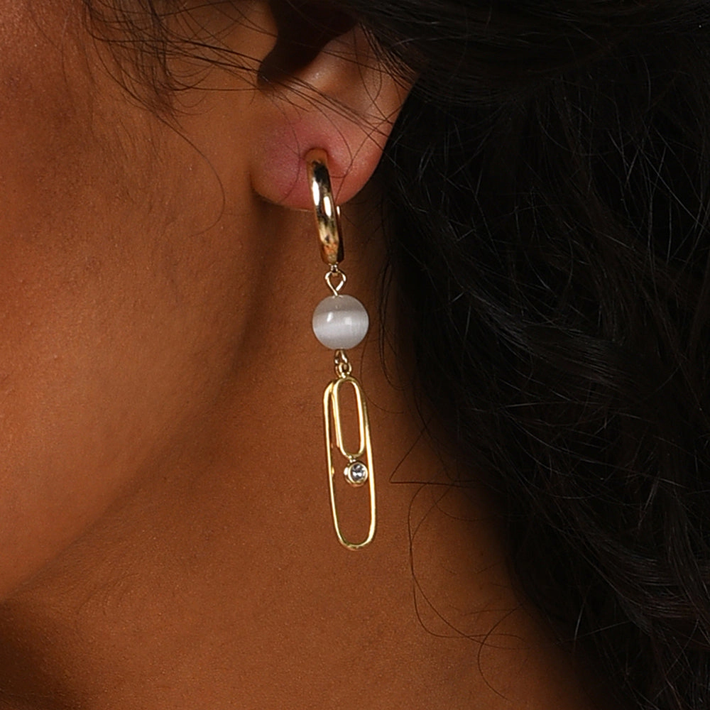 SOHI Women's White Santorini Drop Earrings